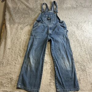 KEY BRAND Bibbed Overalls Size 8 Denim Blue Jean Vestbak Carpenter Bibs Vintage
